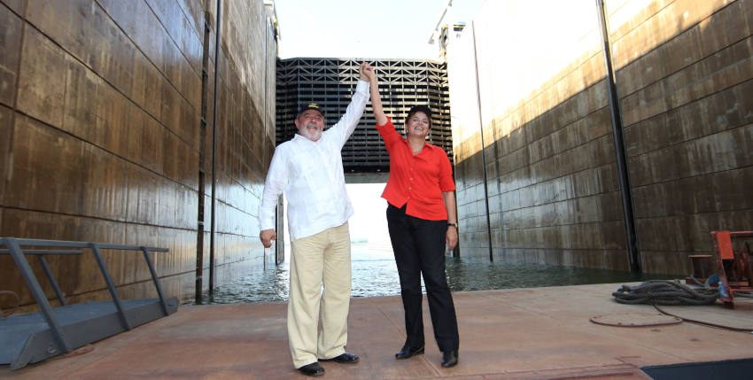 Lula e Dilma em visita às eclusas da Usina Hidrelétrica de Tucuruí. | Foto: Ricardo Stuckert